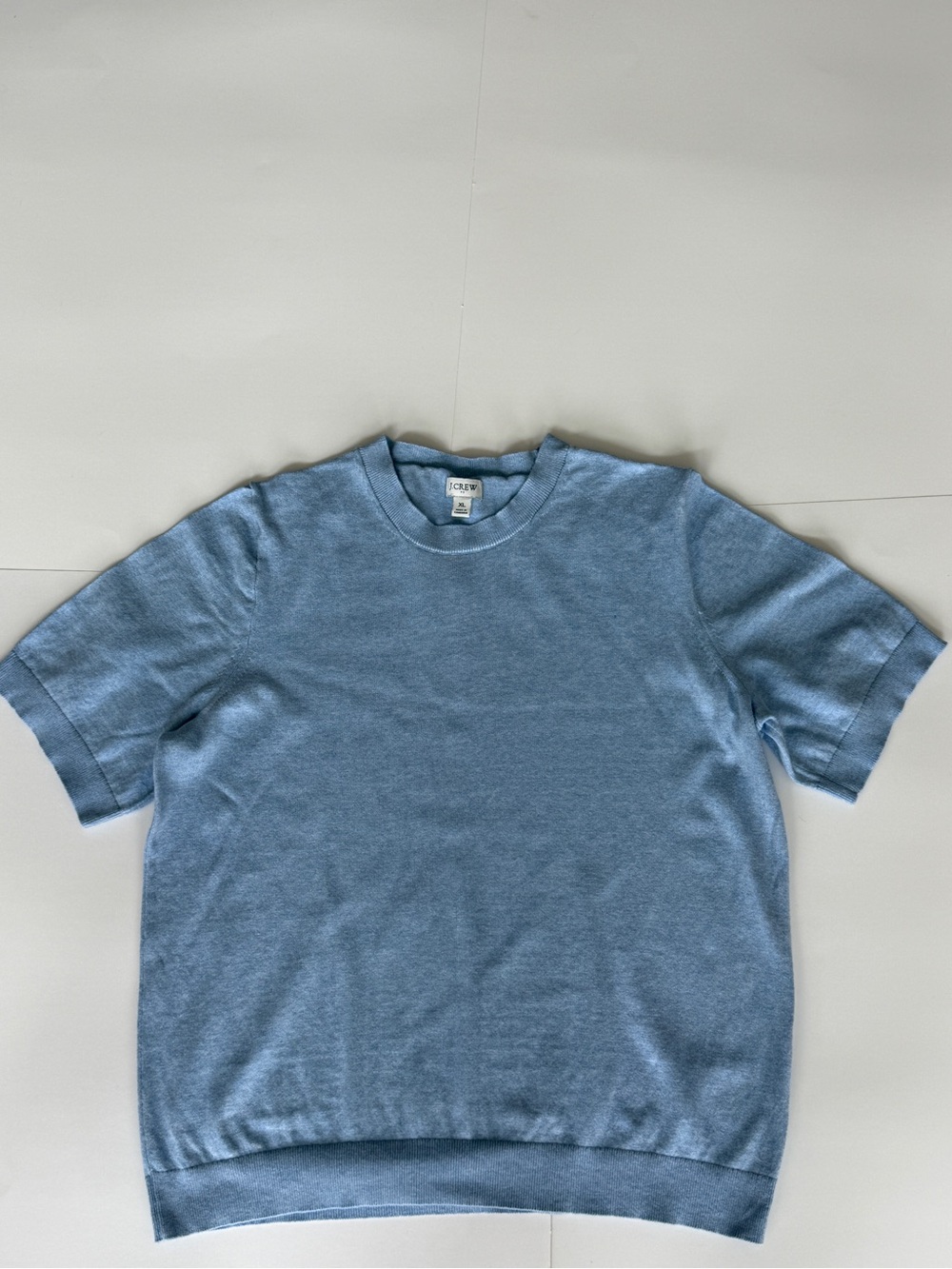 J.Crew Light Blue Short Sleeve 100% Cotton Knit Sweater Tee XL